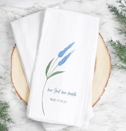 Wild Flower Kitchen Towel ~ Summer Kitchen decor, Flour sack Tea Towels, Hostess Gifts, House Warming Gift Towels, Seasonal Decor.