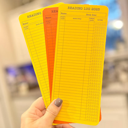 Reading Log Customizable Bookmark Set, Book Goal List. Set of 3, Card Stock Reading Goal bookmarks, Record & Rate your books. Book Lovers.
