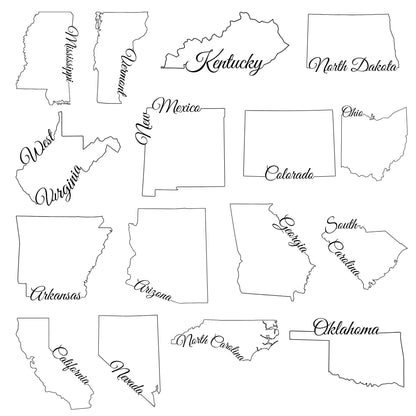 Best Friends Different States, Leather Magnetic Bookmark. BFF moving gift, Going Away Gift, State Outline on each end, 30+ color options.