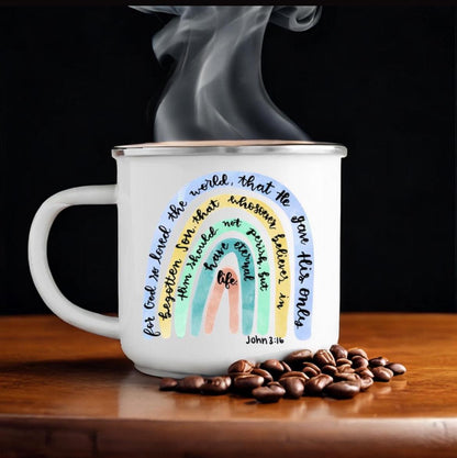 Custom Enamel Camp Mug ~ Add Your Name to any design. Perfect Gift for all ages with three size options.