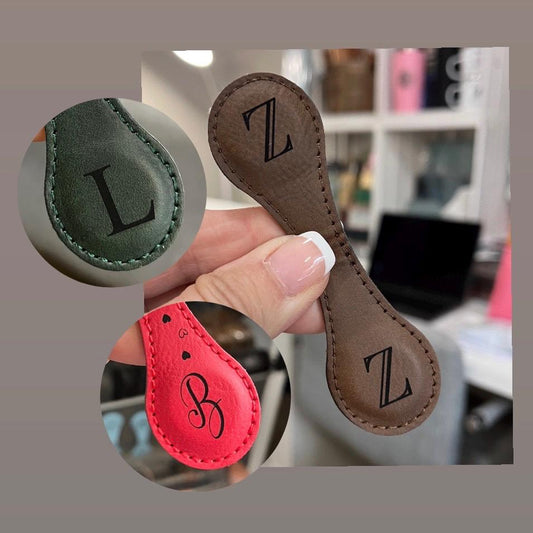 Personalized Initial Bookmark Leather, Magnetic, Engraved Custom Gift for readers, Gift for book lovers, Book club Gift, Valentine Gift.