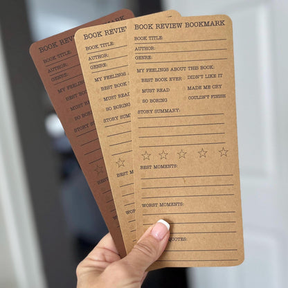 Book Review Bookmark Log. Set of 3 Card Stock Book Review Book Marks, Record Your Reading, Rate Your Books and Journal Your Reviews.