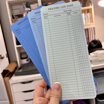 Reading Log Customizable Bookmark Set, Book Goal List. Set of 3, Card Stock Reading Goal bookmarks, Record & Rate your books. Book Lovers.