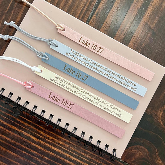 Personalized Leather Bookmark Strip, Custom Engraved, Thank You Gifts, Shower Gifts, Wedding Favors, Gift for Her, Bible Bookmarks.
